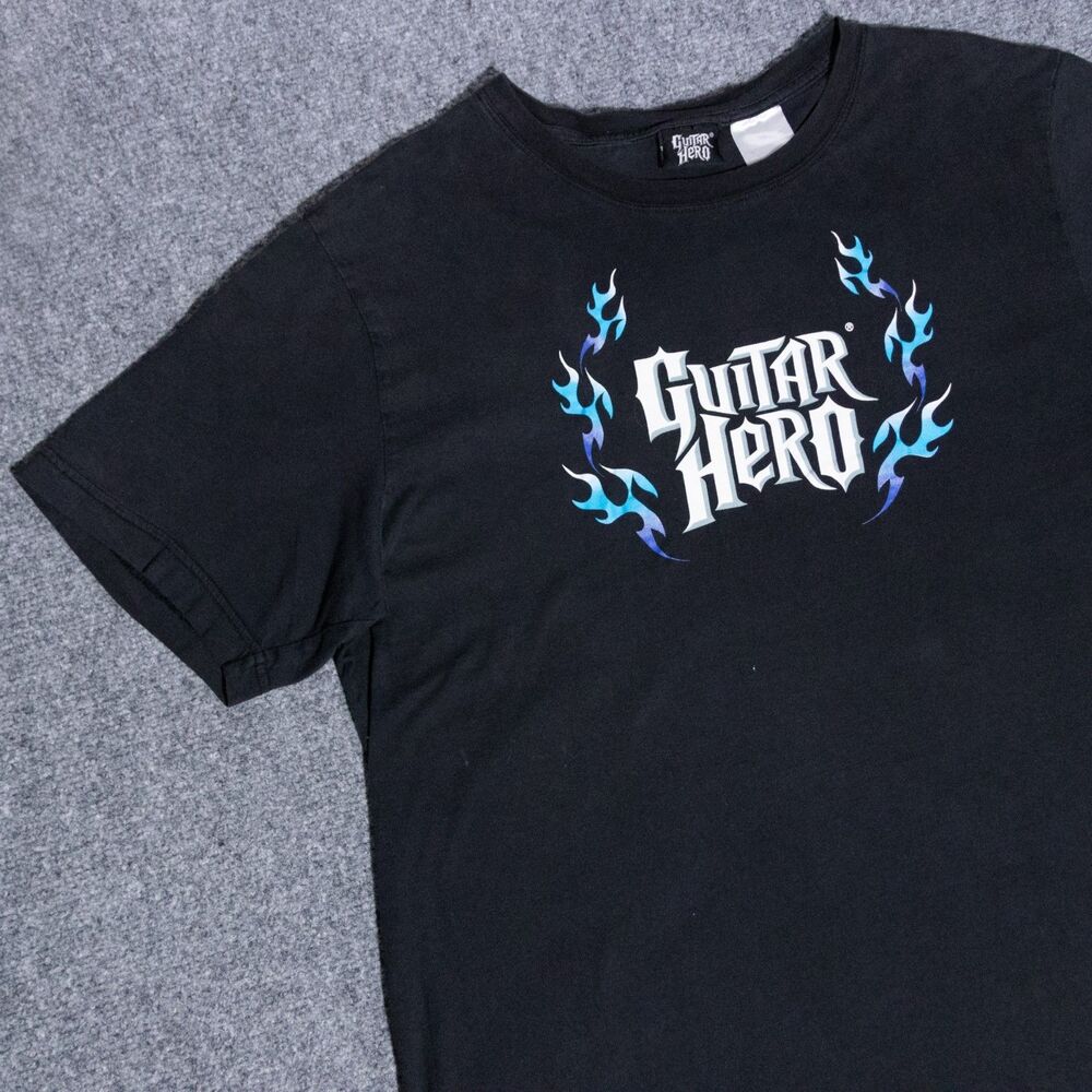 RARE Guitar Hero 2009 Video Game Activision Black Promo T-Shirt Unisex Large